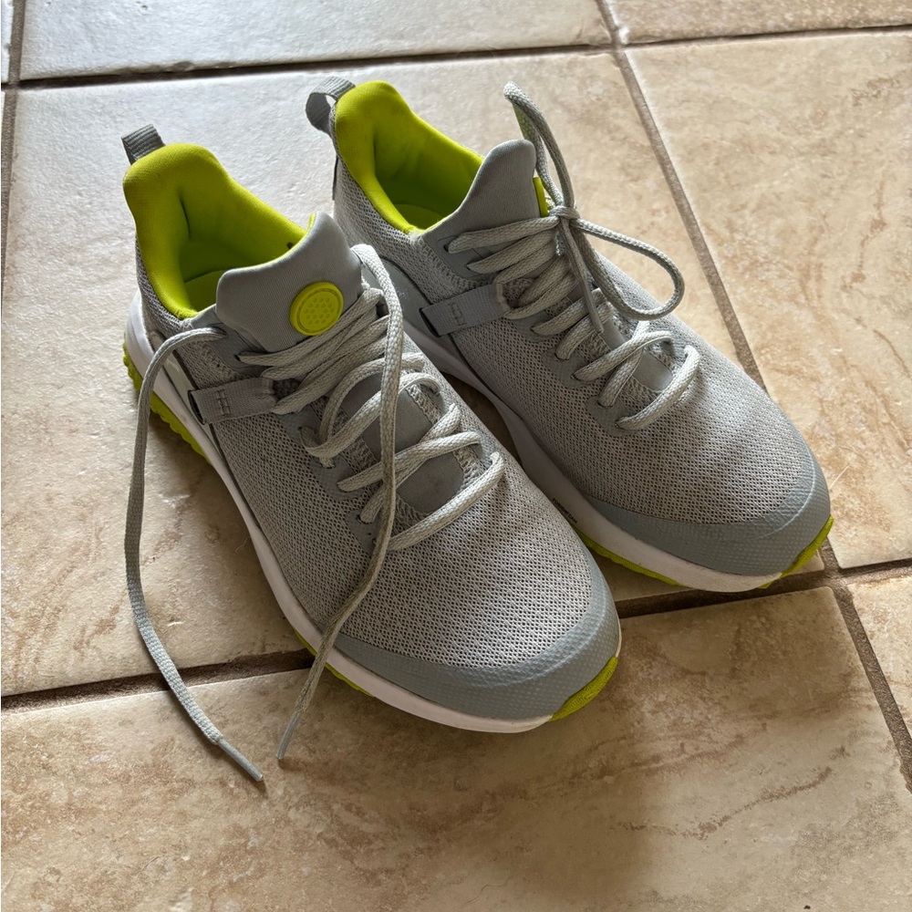 Gray and Neon Green Puma Golf Shoes